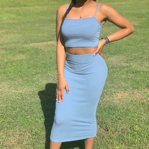 Baby blue top and bottom set